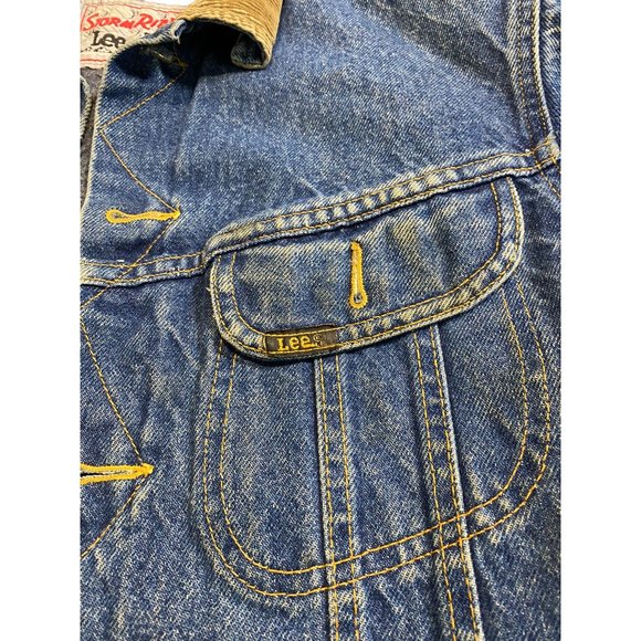 Vintage Lee Storm Rider Jacket Jean Jacket Warm Wool Lined Union Made Coat - Picture 7 of 8